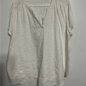 St. John's Bay Cream Eyelet Women's Blouse
